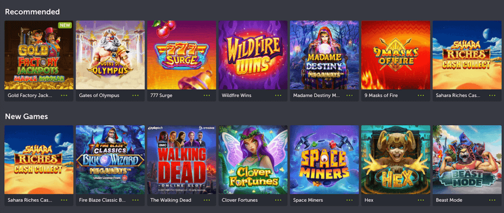 New Games at ComeOn! Canada