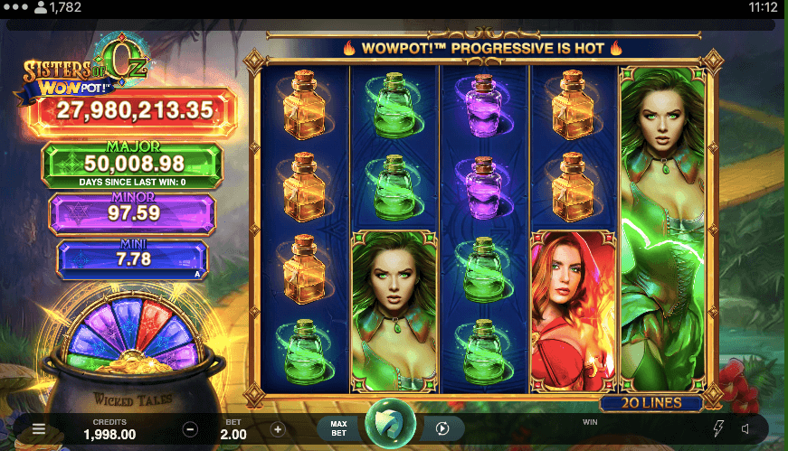 Sisters of Oz WowPot Slot powered by Triple Edge Studios
