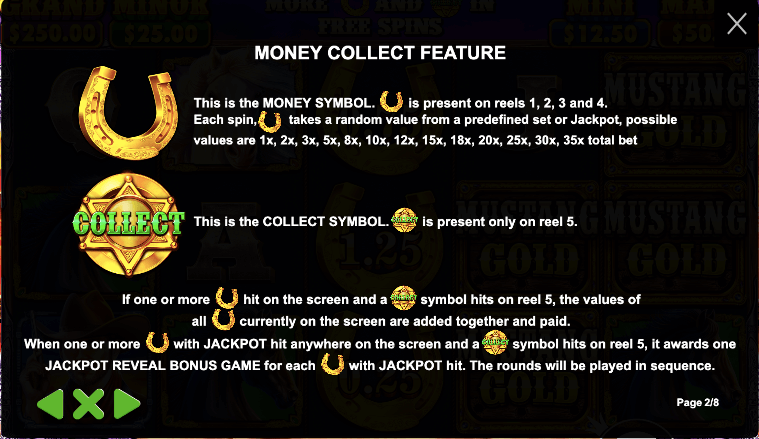 Mustang Gold - Highlighting the Money Collect Feature
